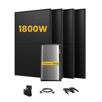 EcoFlow Stream Ultra, système de stockage tout-en-un pour centrales solaires de balcon, avec 4 modules solaires bifaciaux JA Solar de 500 W, par Powerness 