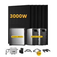 EcoFlow Stream Ultra X, système de stockage tout-en-un pour centrales solaires de balcon, avec 6 modules solaires bifaciaux JA Solar de 500 W, par Powerness 