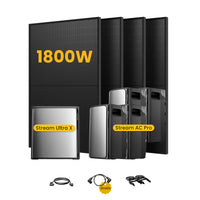 EcoFlow Stream Ultra X, système de stockage tout-en-un pour centrales solaires de balcon, avec 4 modules solaires bifaciaux JA Solar de 450 W, par Powerness 