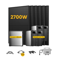 EcoFlow Stream Ultra X, système de stockage tout-en-un pour centrales solaires de balcon, avec 6 modules solaires bifaciaux JA Solar de 450 W, par Powerness 