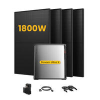 EcoFlow Stream Ultra X, système de stockage tout-en-un pour centrales solaires de balcon, avec 4 modules solaires bifaciaux JA Solar de 450 W, par Powerness 
