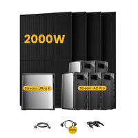 EcoFlow Stream Ultra X, système de stockage tout-en-un pour centrales solaires de balcon, avec 4 modules solaires bifaciaux JA Solar de 500 W, par Powerness 
