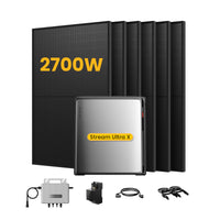 EcoFlow Stream Ultra X, système de stockage tout-en-un pour centrales solaires de balcon, avec 6 modules solaires bifaciaux JA Solar de 450 W, par Powerness 