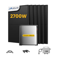 EcoFlow Stream Ultra X, système de stockage tout-en-un pour centrales solaires de balcon, avec 6 modules solaires bifaciaux JA Solar de 450 W, par Powerness 