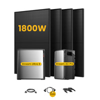 EcoFlow Stream Ultra X, système de stockage tout-en-un pour centrales solaires de balcon, avec 4 modules solaires bifaciaux JA Solar de 450 W, par Powerness 