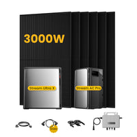 EcoFlow Stream Ultra X, All-in-One Opslag voor Balkon-Zonnepanelen, met 6 x 500 Bifaciale Zonnepanelen, by Powerness