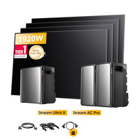 <tc>EcoFlow Stream</tc> <tc>Ultra X</tc>, Tout-en-un <tc>Batterie de stockage tout-en-un pour station solaire</tc>, avec 4 x 480<tc>Wp</tc> Masque bifacial Sunpro BC Noir intégral <tc>Panneau solaire</tc>, par <tc>Powerness</tc>
