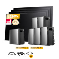 <tc>EcoFlow Stream</tc> <tc>Ultra X</tc>, Tout-en-un <tc>Batterie de stockage tout-en-un pour station solaire</tc>, avec 4 x 480<tc>Wp</tc> Masque bifacial Sunpro BC Noir intégral <tc>Panneau solaire</tc>, par <tc>Powerness</tc>