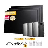 <tc>EcoFlow Stream</tc> <tc>Ultra</tc>, Tout-en-un <tc>Batterie de stockage tout-en-un pour station solaire</tc>, avec 4 x 480<tc>Wp</tc> Masque bifacial Sunpro BC Noir intégral <tc>Panneau solaire</tc>, par <tc>Powerness</tc>