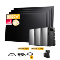 <tc>EcoFlow Stream</tc> <tc>Ultra</tc>, Tout-en-un <tc>Batterie de stockage tout-en-un pour station solaire</tc>, avec 4 x 480<tc>Wp</tc> Masque bifacial Sunpro BC Noir intégral <tc>Panneau solaire</tc>, par <tc>Powerness</tc>