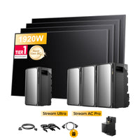 <tc>EcoFlow Stream</tc> <tc>Ultra</tc>, Tout-en-un <tc>Batterie de stockage tout-en-un pour station solaire</tc>, avec 4 x 480<tc>Wp</tc> Masque bifacial Sunpro BC Noir intégral <tc>Panneau solaire</tc>, par <tc>Powerness</tc>
