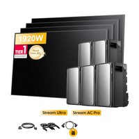 <tc>EcoFlow Stream</tc> <tc>Ultra</tc>, Tout-en-un <tc>Batterie de stockage tout-en-un pour station solaire</tc>, avec 4 x 480<tc>Wp</tc> Masque bifacial Sunpro BC Noir intégral <tc>Panneau solaire</tc>, par <tc>Powerness</tc>