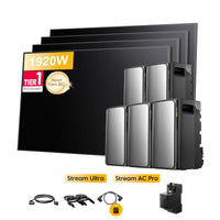 <tc>EcoFlow Stream</tc> <tc>Ultra</tc>, Tout-en-un <tc>Batterie de stockage tout-en-un pour station solaire</tc>, avec 4 x 480<tc>Wp</tc> Masque bifacial Sunpro BC Noir intégral <tc>Panneau solaire</tc>, par <tc>Powerness</tc>