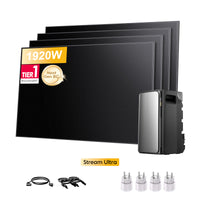 <tc>EcoFlow Stream</tc> <tc>Ultra</tc>, Tout-en-un <tc>Batterie de stockage tout-en-un pour station solaire</tc>, avec 4 x 480<tc>Wp</tc> Masque bifacial Sunpro BC Noir intégral <tc>Panneau solaire</tc>, par <tc>Powerness</tc>