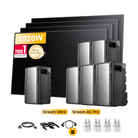 <tc>EcoFlow Stream</tc> <tc>Ultra</tc>, Tout-en-un <tc>Batterie de stockage tout-en-un pour station solaire</tc>, avec 4 x 480<tc>Wp</tc> Masque bifacial Sunpro BC Noir intégral <tc>Panneau solaire</tc>, par <tc>Powerness</tc>