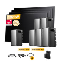 <tc>EcoFlow Stream</tc> <tc>Ultra</tc>, Tout-en-un <tc>Batterie de stockage tout-en-un pour station solaire</tc>, avec 4 x 480<tc>Wp</tc> Masque bifacial Sunpro BC Noir intégral <tc>Panneau solaire</tc>, par <tc>Powerness</tc>
