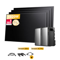 <tc>EcoFlow Stream</tc> <tc>Ultra</tc>, Tout-en-un <tc>Batterie de stockage tout-en-un pour station solaire</tc>, avec 4 x 480<tc>Wp</tc> Masque bifacial Sunpro BC Noir intégral <tc>Panneau solaire</tc>, par <tc>Powerness</tc>