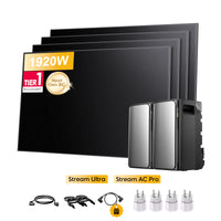 <tc>EcoFlow Stream</tc> <tc>Ultra</tc>, Tout-en-un <tc>Batterie de stockage tout-en-un pour station solaire</tc>, avec 4 x 480<tc>Wp</tc> Masque bifacial Sunpro BC Noir intégral <tc>Panneau solaire</tc>, par <tc>Powerness</tc>