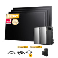 <tc>EcoFlow Stream</tc> <tc>Ultra</tc>, Tout-en-un <tc>Batterie de stockage tout-en-un pour station solaire</tc>, avec 4 x 480<tc>Wp</tc> Masque bifacial Sunpro BC Noir intégral <tc>Panneau solaire</tc>, par <tc>Powerness</tc>