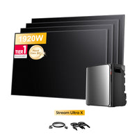 EcoFlow Stream Ultra X, All-in-One Speicher für Balkonkraftwerke, mit 4 x 480Wp Sunpro BC Bifazial Full Black Solarmodul, by Powerness