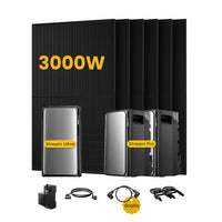 EcoFlow STREAM Ultra &amp; Pro, système de stockage tout-en-un pour centrales solaires de balcon, avec 6 modules solaires bifaciaux JA Solar de 500 W, par Powerness