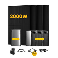 EcoFlow Stream Ultra, système de stockage tout-en-un pour centrales solaires de balcon, avec 4 modules solaires bifaciaux JA Solar de 500 W, par Powerness 