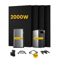 EcoFlow Stream Ultra, système de stockage tout-en-un pour centrales solaires de balcon, avec 4 modules solaires bifaciaux JA Solar de 500 W, par Powerness 