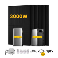 EcoFlow Stream Ultra, système de stockage tout-en-un pour centrales solaires de balcon, avec 6 modules solaires bifaciaux JA Solar de 500 W, par Powerness 