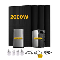 EcoFlow STREAM Ultra &amp; Pro, système de stockage tout-en-un pour centrales solaires de balcon, avec 4 modules solaires bifaciaux JA Solar de 500 W, par Powerness