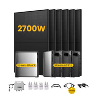 EcoFlow Stream Ultra X, système de stockage tout-en-un pour centrales solaires de balcon, avec 6 modules solaires bifaciaux JA Solar de 450 W, par Powerness 