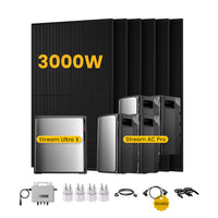 EcoFlow Stream Ultra X, système de stockage tout-en-un pour centrales solaires de balcon, avec 6 modules solaires bifaciaux JA Solar de 500 W, par Powerness 