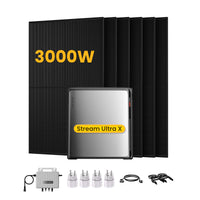 EcoFlow Stream Ultra X, système de stockage tout-en-un pour centrales solaires de balcon, avec 6 modules solaires bifaciaux JA Solar de 500 W, par Powerness 
