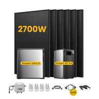 EcoFlow Stream Ultra X, système de stockage tout-en-un pour centrales solaires de balcon, avec 6 modules solaires bifaciaux JA Solar de 450 W, par Powerness 