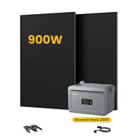 Growatt NEXA 2000 All-in-One Speicher für Balkonkraftwerke, mit 2 x 450W Bifaziale Solarmodule,by Powerness