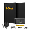 2048Wh thuisbatterij + 2 x 450W bifaciale zonnepanelen + 800W omvormer / Standaardverzending 