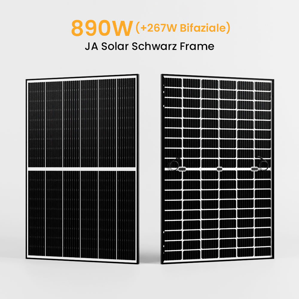 JA Solar 445Wp Black Frame Paneel Bifaziale N-Doppelglas-Monomodul Solarmodul