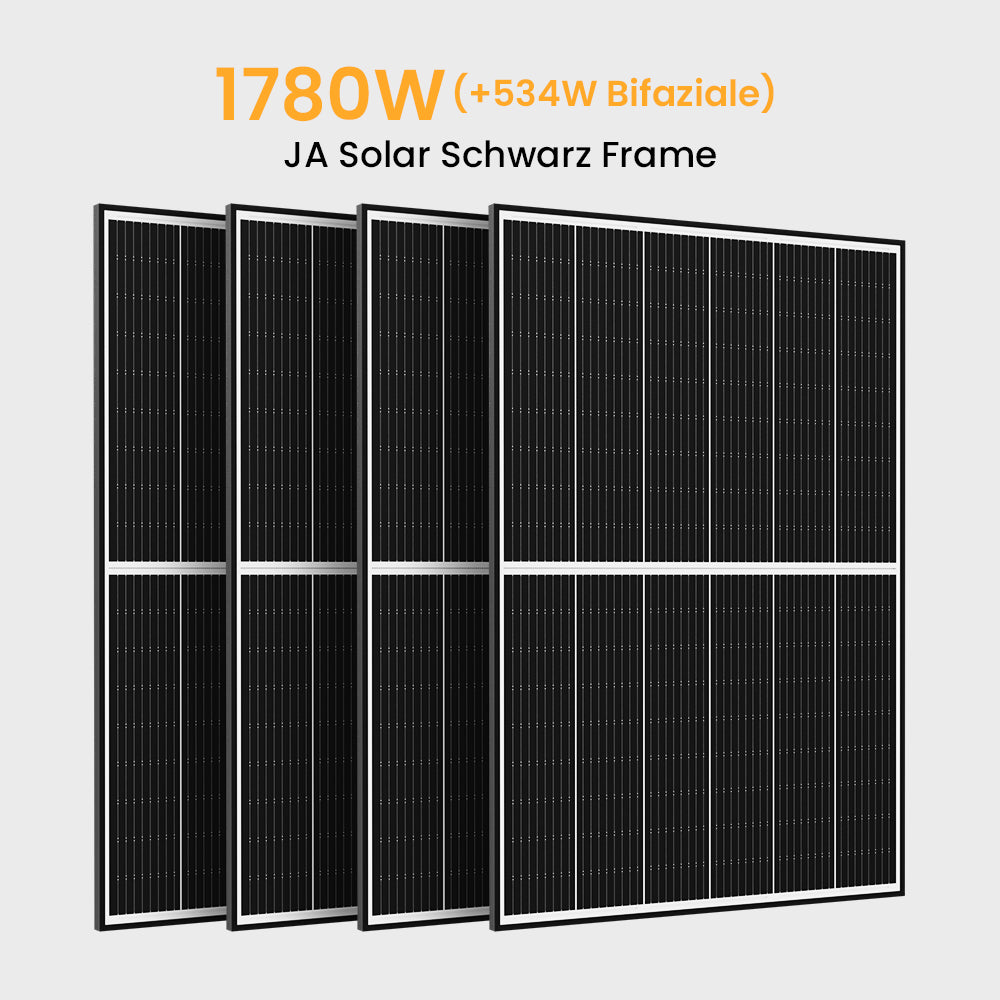 JA Solar 445Wp Black Frame Paneel Bifaziale N-Doppelglas-Monomodul Solarmodul