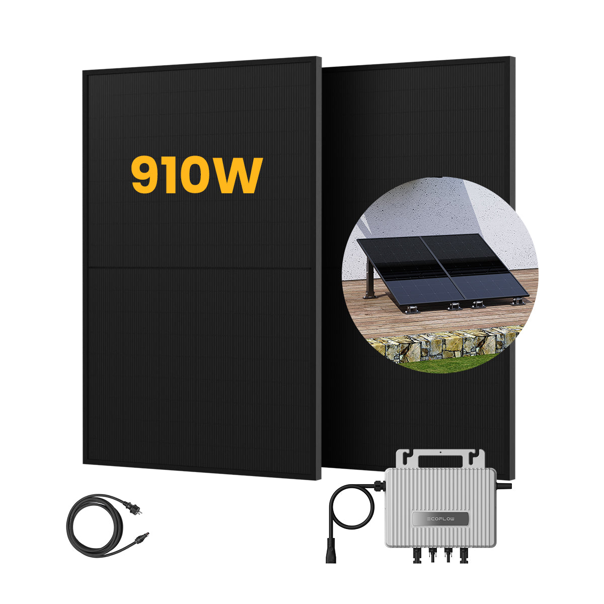 EcoFlow Balkon Power Plant Set, 890/1000<tc>Wp</tc> Bifaciale Zonnepanelen, 800W Omvormer (dealclub)