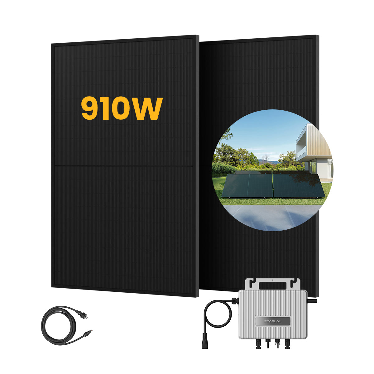 EcoFlow Balkon Power Plant Set, 890/1000<tc>Wp</tc> Bifaciale Zonnepanelen, 800W Omvormer (dealclub)
