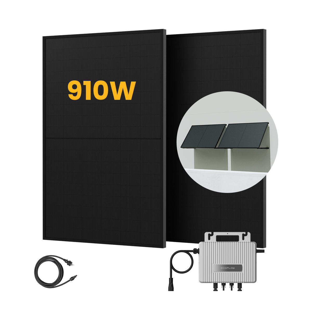 EcoFlow Balkon Power Plant Set, 890/1000<tc>Wp</tc> Bifaciale Zonnepanelen, 800W Omvormer (dealclub)