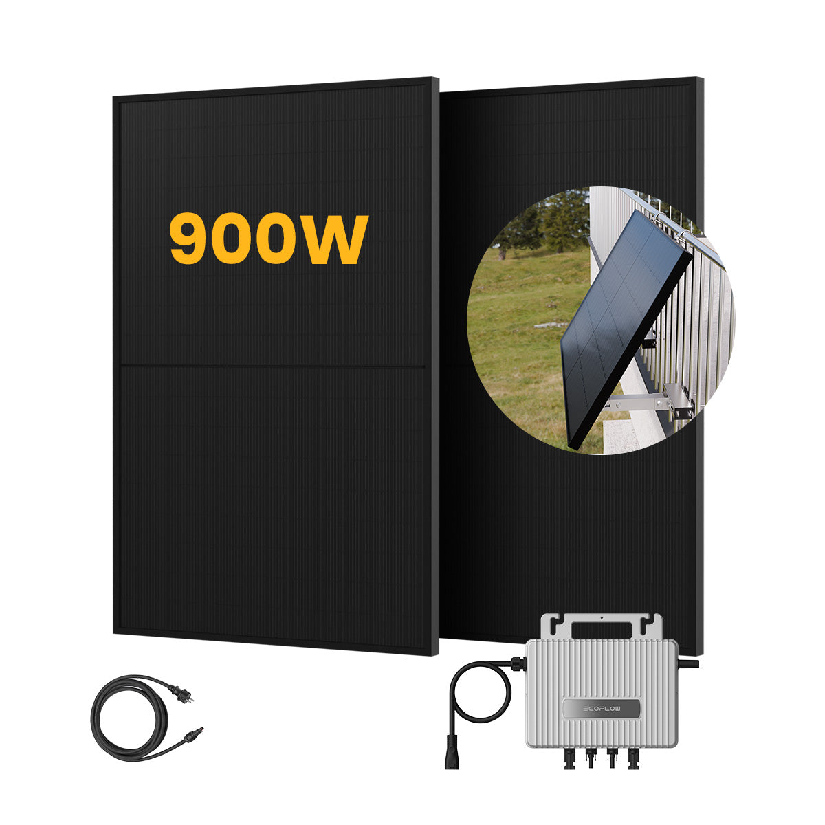 EcoFlow Balkonkraftwerk Set, 910/1000Wp Bifaziale Solarmodule, 800W Wechselrichter (dealclub)