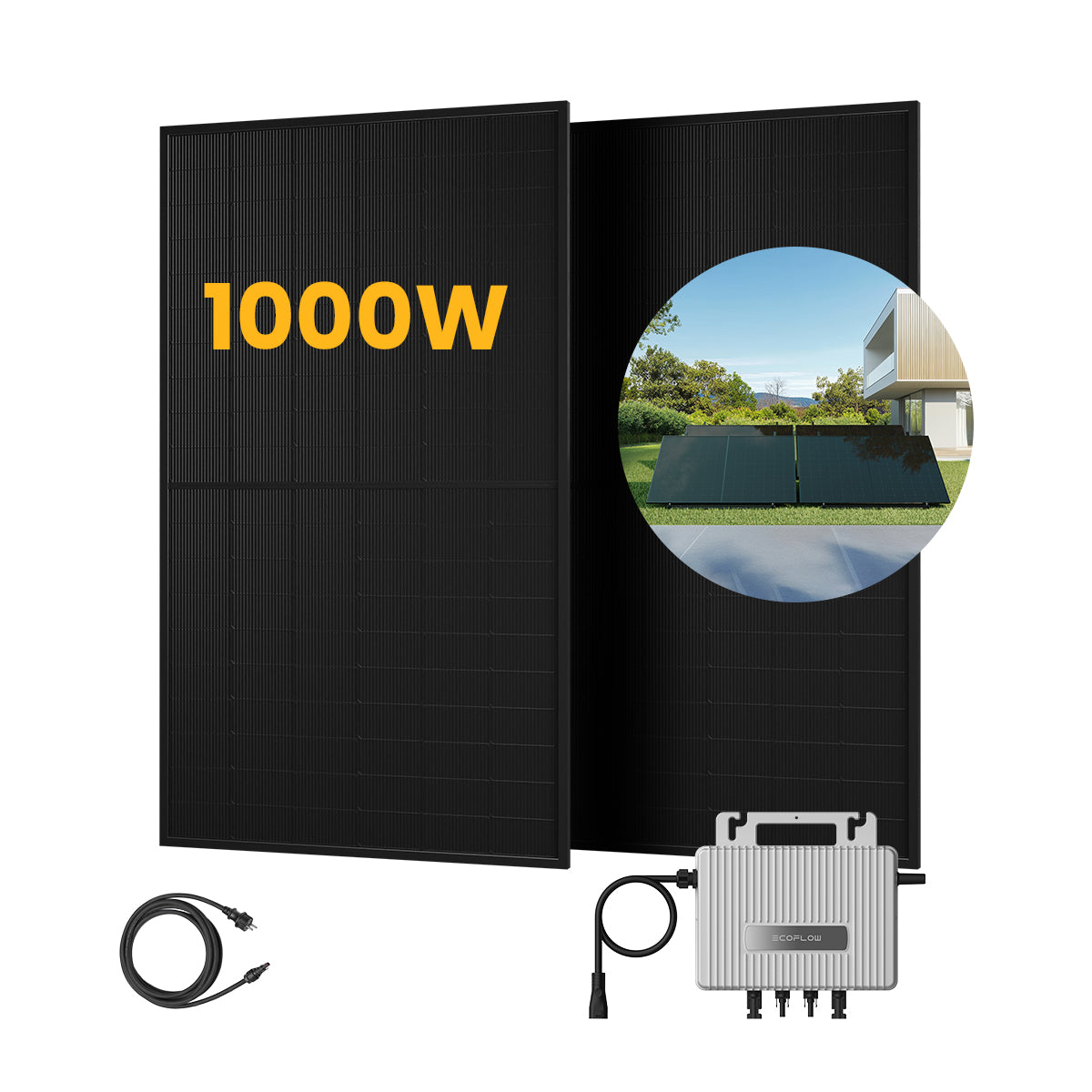 EcoFlow Balkonkraftwerk Set, 910/1000Wp Bifaziale Solarmodule, 800W Wechselrichter (dealclub)