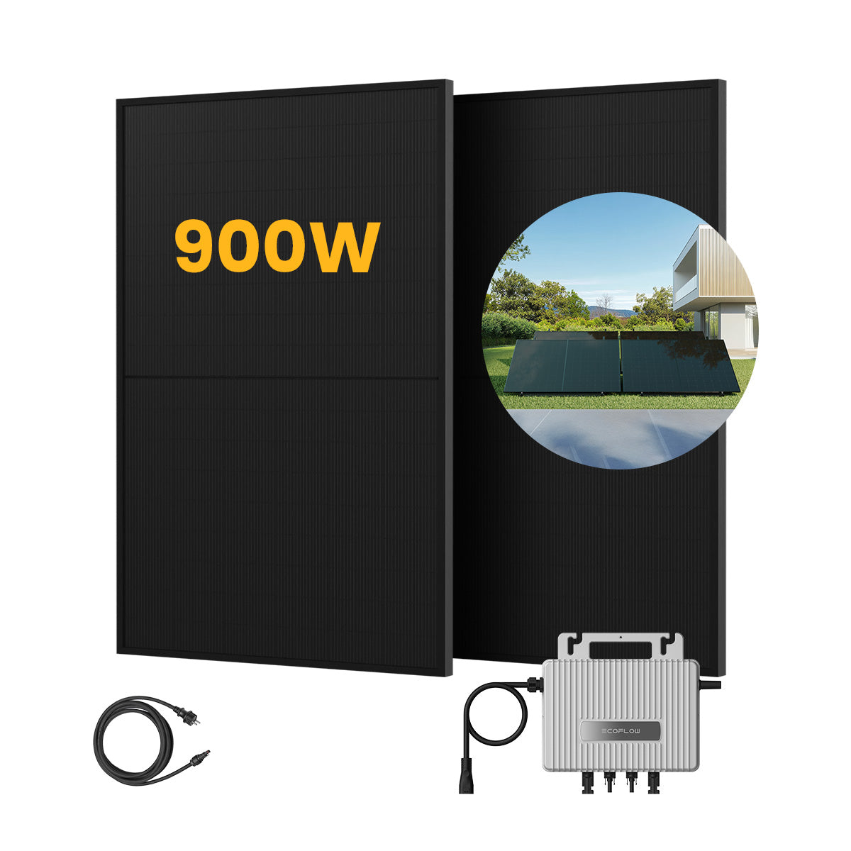 EcoFlow Balkonkraftwerk Set, 910/1000Wp Bifaziale Solarmodule, 800W Wechselrichter (dealclub)