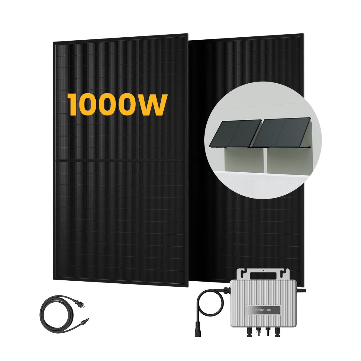 EcoFlow Balkonkraftwerk Set, 910/1000Wp Bifaziale Solarmodule, 800W Wechselrichter (dealclub)