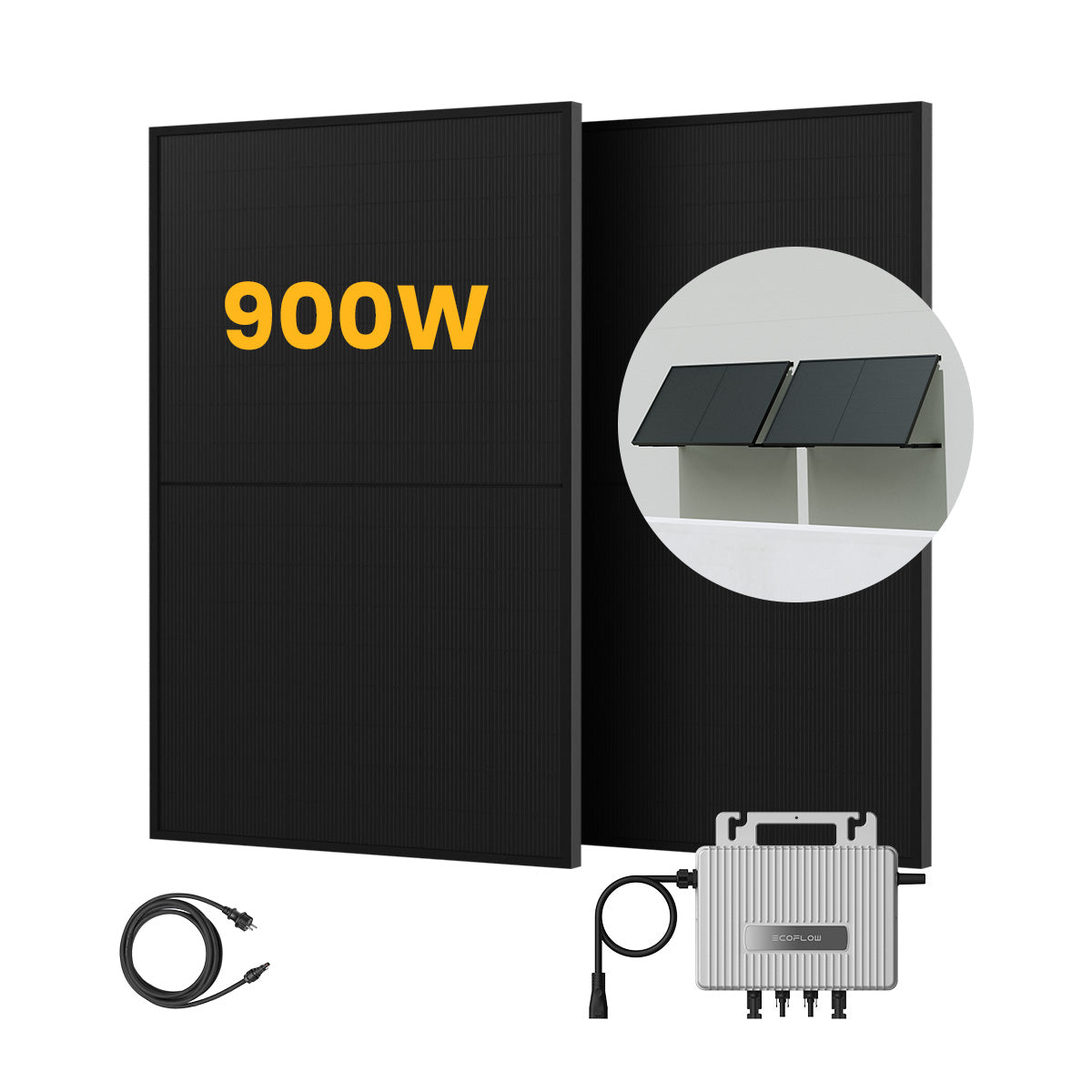 EcoFlow Balkonkraftwerk Set, 910/1000Wp Bifaziale Solarmodule, 800W Wechselrichter (dealclub)