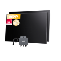 TSUN balkonzonne-energiesysteem, 960Wp Sunpro BC bifaciale Full Black zonnepanelen, 800W omvormer, by Powerness
