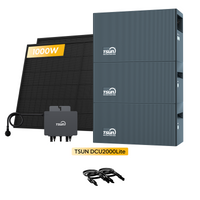 TSUN DCU2000Lite thuisbatterij voor Plug & Play zonnepanelen, met 2 x 500W bifaciale zonnepanelen & 800W micro-omvormer, van Powerness