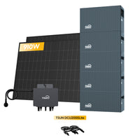 TSUN DCU2000Lite thuisbatterij voor Plug & Play zonnepanelen, met 2 x 450W bifaciale zonnepanelen & 800W micro-omvormer, van Powerness