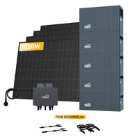 TSUN DCU2000Lite thuisbatterij voor Plug & Play zonnepanelen, met 4 x 450W bifaciale zonnepanelen & 800W micro-omvormer, van Powerness