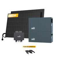 TSUN DCU2000Lite thuisbatterij voor Plug & Play zonnepanelen, met 2 x 450W bifaciale zonnepanelen & 800W micro-omvormer, van Powerness